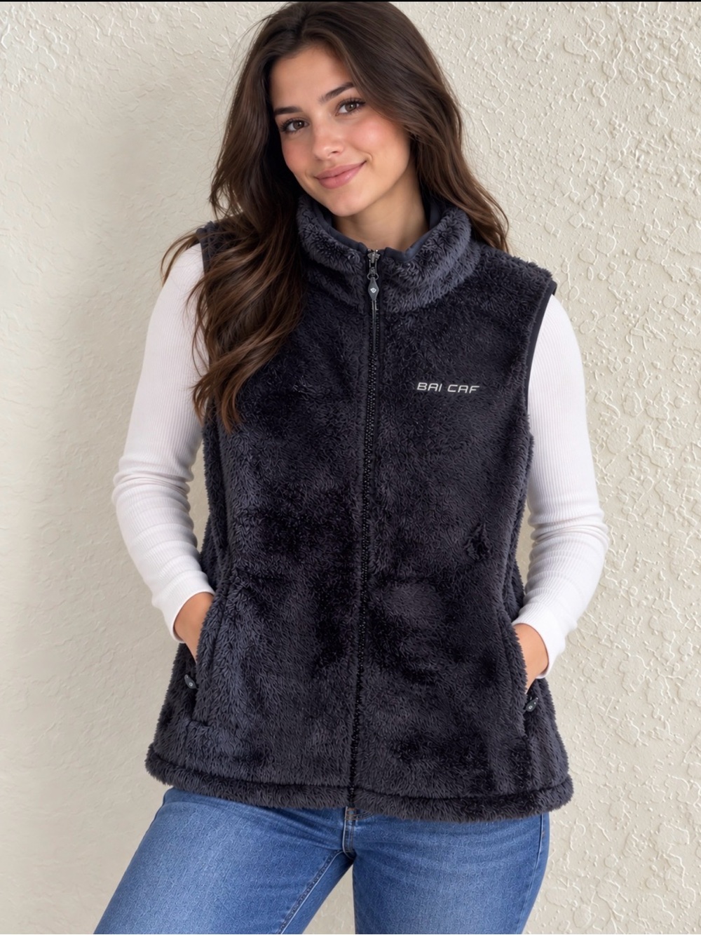 BALEAF black  Plush Fleece Zip Up Vest Women’s M NWT